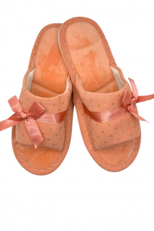 Papuci casa - Papuci de casa pentru femei, Tecos®, roz cu stelute aurii, confortabili, talpa respirabila, marime 36-37, 23 centimetri