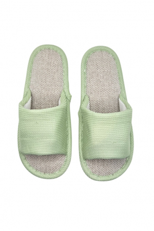 Papuci de casa pentru femei, Tecos®, verde cu model elegant, confortabili, talpa respirabila , marime 36-37, 23 centimetri [2]