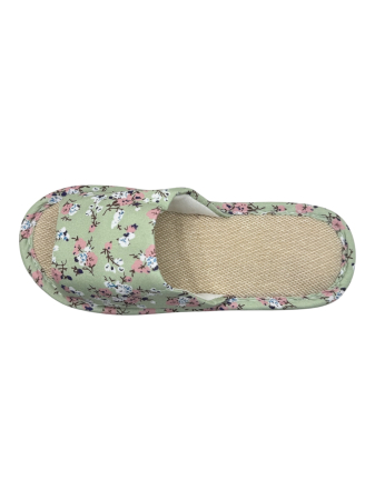 Papuci de casă pentru femei Tecos® verzi cu model floral și talpă respirabilă – mărimi 36-41 [2]