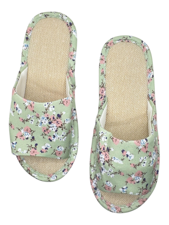 Papuci de casă pentru femei Tecos® verzi cu model floral și talpă respirabilă – mărimi 36-41 [5]