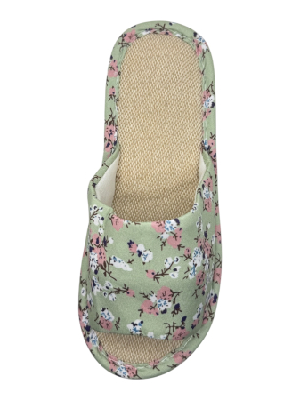 Papuci de casă pentru femei Tecos® verzi cu model floral și talpă respirabilă – mărimi 36-41 [4]