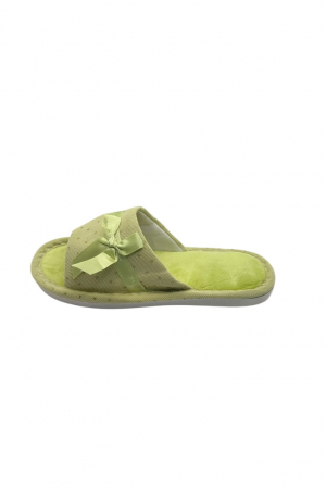 Papuci de casa pentru femei, Tecos®, verde cu stelute aurii, confortabili, talpa respirabila, marime 36-37, 23 centimetri [1]