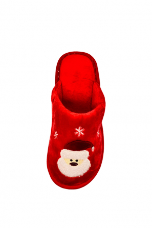 Papuci de Craciun pentru dama, roșu, mărime 38-39, imprimeu Moș Crăciun, 24 centimetri [3]