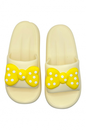 Papuci de dama, Tecos®, marime 36-37, galben cu imprimeu 3D funda, foarte usori, talpa anti-alunecare, 23.5 centimetri [4]