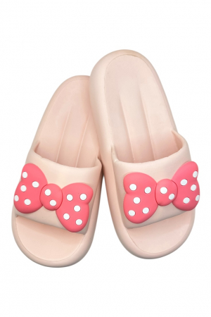 Papuci plaja - Papuci de dama, Tecos®, marime 36-37, roz cu imprimeu 3D funda, foarte usori, talpa anti-alunecare, 23.5 centimetri