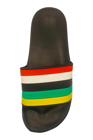 Papuci de piscina pentru dama cu imprimeu curcubeu, negru, marime 36, 23.5 centimetri [4]