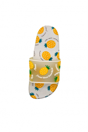 Papuci de plaja, albi/galbeni, imprimeu cu ananas, marime 40, 26 centimetri [4]