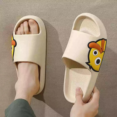 Papuci de plaja, alb cu imprimeu rățușca, mărimea 36-37, 24 centimetri [1]