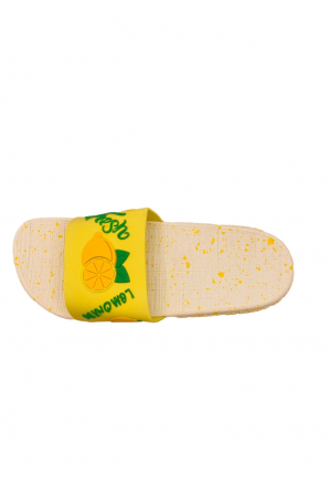 Papuci de plaja pentru dama, albi, imprimeu cu lămâi, marime 39, 25.5 centimetri [3]