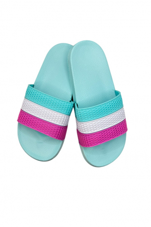 Papuci plaja - Papuci damă vară pastel – barete late colorate – model casual