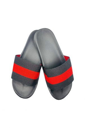 Papuci plaja barbati - Papuci de plaja sau piscina pentru bărbați, negri, marimea 40, 26.5 centimetri, bareta tip textil