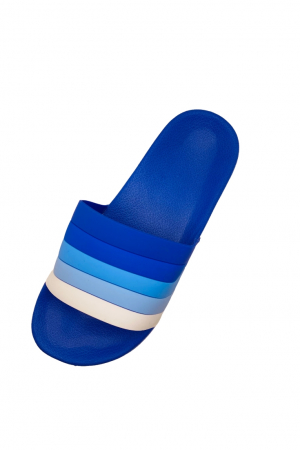 Papuci de plaja sau piscina pentru barbati, albastru deschis, marimea 40, 25 centimetri, bareta multicolora [4]