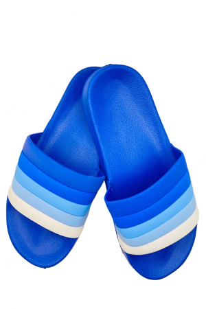 Papuci plaja barbati - Papuci de plaja sau piscina pentru barbati, albastru deschis, marimea 40, 25 centimetri, bareta multicolora