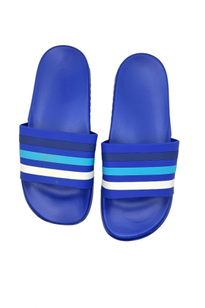 Papuci de plaja sau piscina pentru barbati, Tecos®, albastru deschis cu dungi, marimea 45, 27.5 centimetri,usori, confortabili, cu design modern [2]
