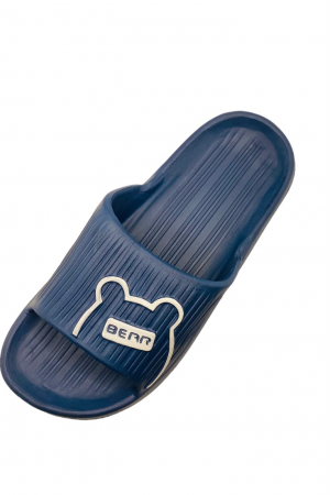 Papuci de plaja sau piscina pentru barbati, Tecos, albastru, marime 40-41, 25.5 centimetri, foarte usori, imprimeu ursulet [1]