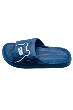 Papuci de plaja sau piscina pentru barbati, Tecos, albastru, marime 40-41, 25.5 centimetri, foarte usori, imprimeu ursulet [4]