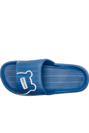Papuci de plaja sau piscina pentru barbati, Tecos, albastru, marime 40-41, 25.5 centimetri, foarte usori, imprimeu ursulet [5]