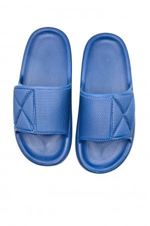 Papuci de plaja sau piscina pentru barbati, Tecos, albastru, marime 40-41, 25 centimetri, talpa comoda si design elegant, bareta reglabila cu arici [2]