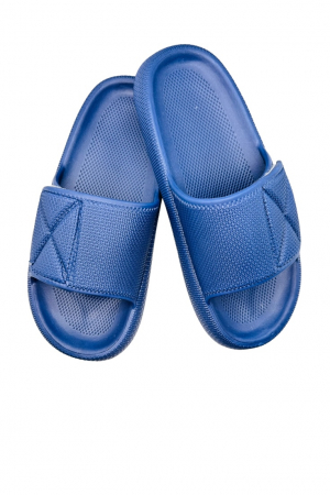 Papuci de plaja sau piscina pentru barbati, Tecos, albastru, marime 40-41, 25 centimetri, talpa comoda si design elegant, bareta reglabila cu arici [0]