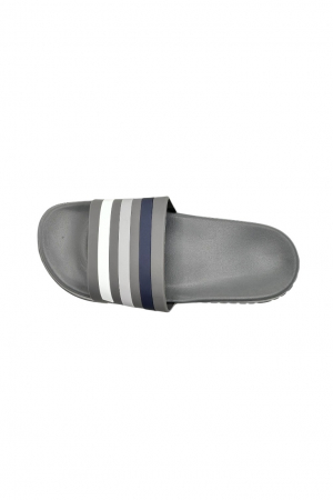 Papuci de plaja sau piscina pentru barbati, Tecos®, gri cu dungi, marimea 42, 26 centimetri,usori, confortabili, cu design modern [5]