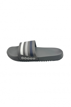 Papuci de plaja sau piscina pentru barbati, Tecos®, gri cu dungi, marimea 42, 26 centimetri,usori, confortabili, cu design modern [1]