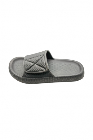 Papuci de plaja sau piscina pentru barbati, Tecos, gri, marime 40-41, 25 centimetri, talpa comoda si design elegant, bareta reglabila cu arici [1]