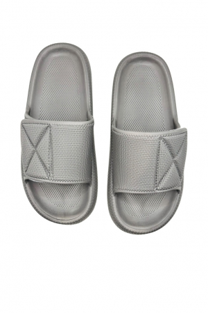 Papuci de plaja sau piscina pentru barbati, Tecos, gri, marime 40-41, 25 centimetri, talpa comoda si design elegant, bareta reglabila cu arici [3]