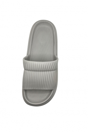 Papuci de plaja sau piscina pentru barbati, Tecos®, gri, marimea 40-41, 26 centimetri, foarte usori si confortabili, model cu striatii [2]