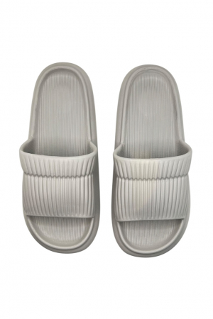 Papuci de plaja sau piscina pentru barbati, Tecos®, gri, marimea 40-41, 26 centimetri, foarte usori si confortabili, model cu striatii [5]