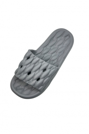 Papuci de plaja sau piscina pentru barbati, Tecos®, gri, marimea 40-41, 26 centimetri, usori, confortabili, aspect impletit [5]