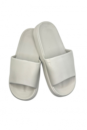 Papuci plaja barbati - Papuci de plaja sau piscina pentru barbati, Tecos®, gri, marimea 40-41, 27 centimetri, usori, confortabili, model modern