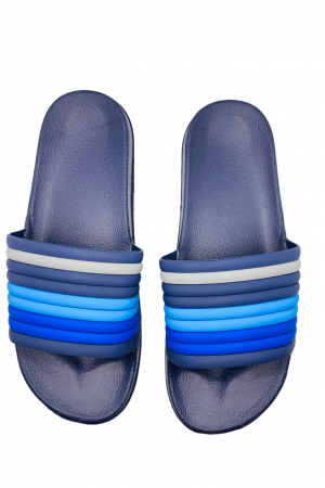 Papuci de plaja sau piscina pentru bărbați, Tecos, albastru, mărimea 40, 26.5 centimetri, bareta multicoloră [5]