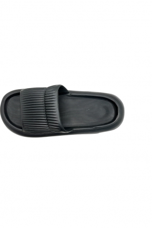 Papuci de plaja sau piscina pentru barbati, Tecos®, negru, marimea 40-41, 26 centimetri, foarte usori si confortabili, model cu striatii [4]