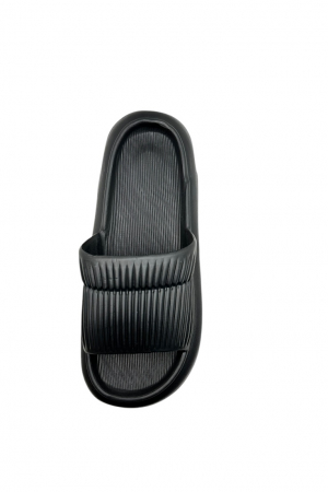 Papuci de plaja sau piscina pentru barbati, Tecos®, negru, marimea 40-41, 26 centimetri, foarte usori si confortabili, model cu striatii [5]