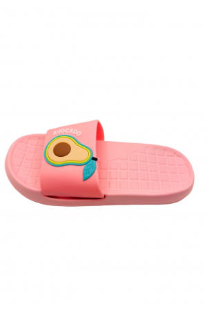 Papuci de plaja sau piscina pentru dama, imprimeu cu avocado, roz, mărimea 40, 25 centimetri [2]