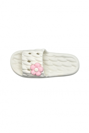 Papuci de plaja sau piscina pentru dama, Tecos®, marime 40-41, alb, 26 centimetri, ultra moi si usori, design modern, confortabili, aspect impletit [3]