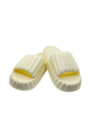 Papuci plaja - Papuci de plaja sau piscina pentru dama, Tecos, marime 36-37, galben, 23.5 centimetri, ultra moi si usori, design modern, confortabili