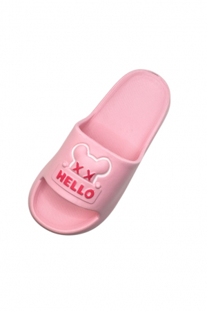 Papuci de plaja sau piscina pentru dama, Tecos®, marime 36-37, roz, 23 centimetri, ultra moi si usori, design modern, confortabili, imprimeu HAPPY FACE [4]