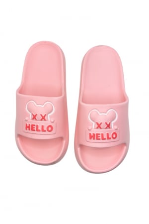 Papuci de plaja sau piscina pentru dama, Tecos®, marime 36-37, roz, 23 centimetri, ultra moi si usori, design modern, confortabili, imprimeu HAPPY FACE [5]