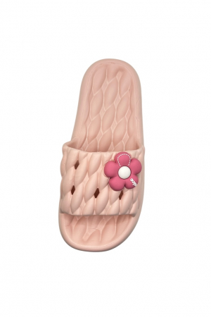 Papuci de plaja sau piscina pentru dama, Tecos®, marime 36-37, roz, 24 centimetri, ultra moi si usori, design modern, confortabili, aspect impletit [2]