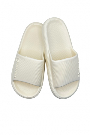 Papuci plaja - Papuci de plaja sau piscina pentru dama, Tecos, marime 38-39, ultra usori, imprimeu ursulet, alb, 24.5 centimetri