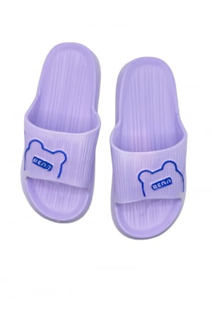 Papuci de plaja sau piscina pentru dama, Tecos, marime 36-37, ultra usori, imprimeu ursulet, mov, 23 centimetri [2]