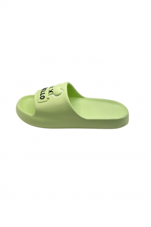 Papuci de plaja sau piscina pentru dama, Tecos®, marime 36-37, verde, 23 centimetri, ultra moi si usori, design modern, confortabili, imprimeu HAPPY FACE [1]