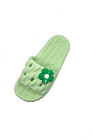 Papuci de plaja sau piscina pentru dama, Tecos®, marime 36-37, verde, 24 centimetri, ultra moi si usori, design modern, confortabili, aspect impletit [2]