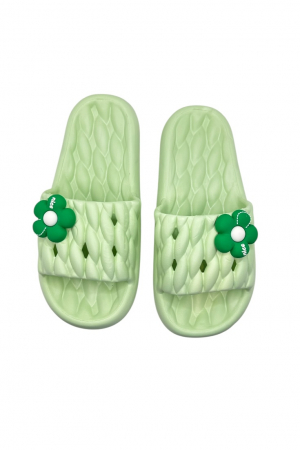 Papuci de plaja sau piscina pentru dama, Tecos®, marime 36-37, verde, 24 centimetri, ultra moi si usori, design modern, confortabili, aspect impletit [3]
