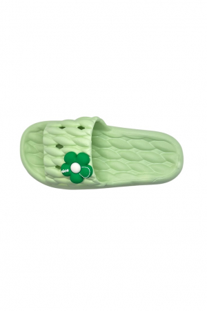 Papuci de plaja sau piscina pentru dama, Tecos®, marime 36-37, verde, 24 centimetri, ultra moi si usori, design modern, confortabili, aspect impletit [5]