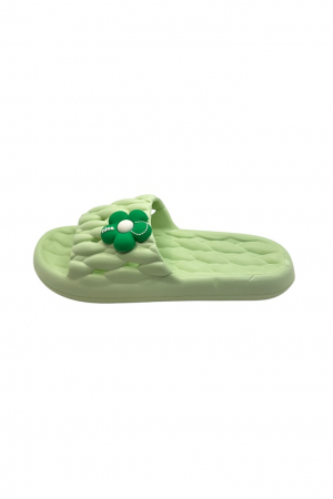Papuci de plaja sau piscina pentru dama, Tecos®, marime 36-37, verde, 24 centimetri, ultra moi si usori, design modern, confortabili, aspect impletit [1]