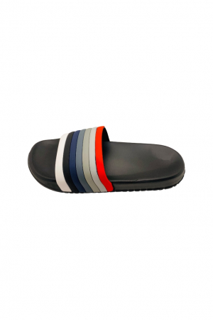 Papuci de plaja sau piscina pentru bărbați, negri, marimea 40, 25 centimetri, bareta multicoloră [2]