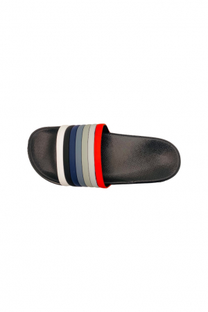Papuci de plaja sau piscina pentru bărbați, negri, marimea 40, 25 centimetri, bareta multicoloră [1]