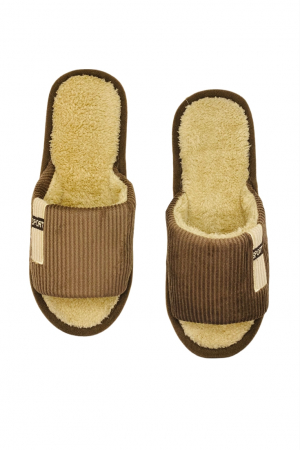 Papuci decupati pentru barbati, TECOS, marime 42-43, maro, caldurosi, 28 centimetri [3]